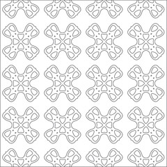 Vector pattern with symmetrical elements . Repeating geometric tiles from striped elements. black patterns.
