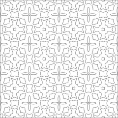 Vector pattern with symmetrical elements . Repeating geometric tiles from striped elements. black patterns.