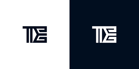 Minimal creative initial letters TE logo