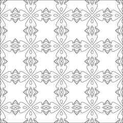 Foto op Canvas Vector pattern with symmetrical elements . Repeating geometric tiles from striped elements. black patterns. © t2k4