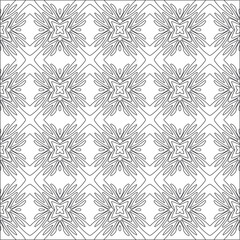 Vector pattern with symmetrical elements . Repeating geometric tiles from striped elements. black patterns.