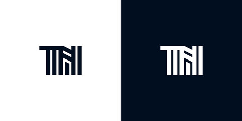 Minimal creative initial letters TN logo