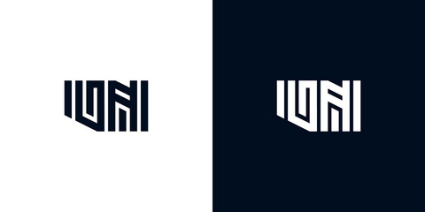 Minimal creative initial letters UN logo