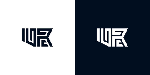 Minimal creative initial letters UR logo