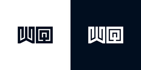 Minimal creative initial letters WQ logo