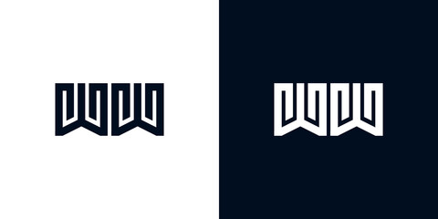Minimal creative initial letters WW logo