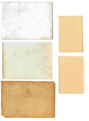 old papers set isolated on white background