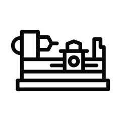 lathe machine line icon illustration vector graphic