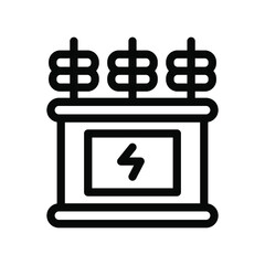power transformer line icon illustration vector graphic