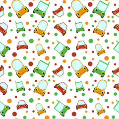 Seamless children's pattern with cars on it
