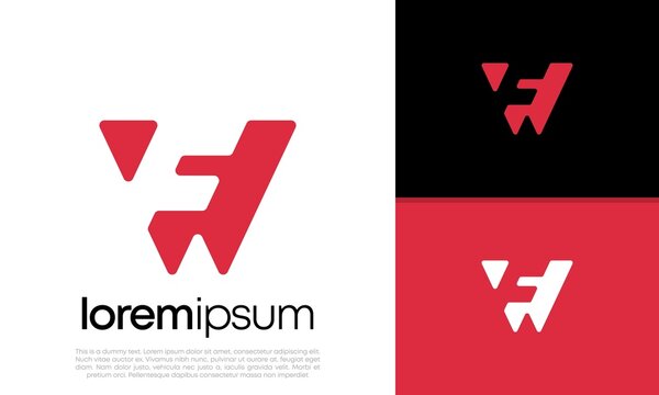 nitials W. FW. WF logo design. Innovative high tech logo template.