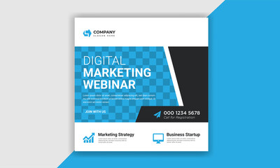 Social media post design. Digital Marketing social media post template. 