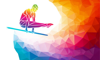 Man s Artistic Gymnastics Silhouette on White Background