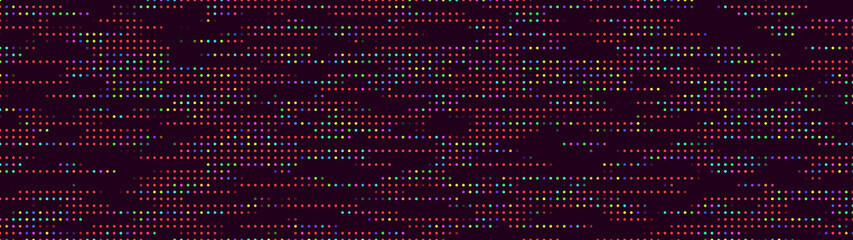 Cybernetic futuristic background. Big data visualization. Virus. Halftones. Matrix glitch. Vector illustration.