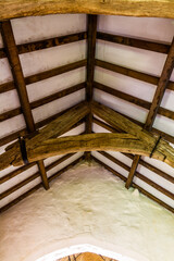 Obraz premium Wood vaulted Ceiling of small chapel.
