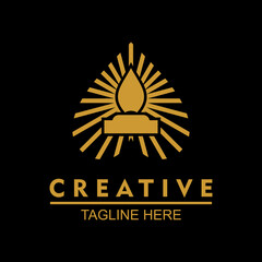 Vector design elements for your company logo, love-shaped candle and light logo, modern, simple and minimalist logotype, business company template