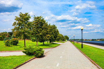 Strelka public park in Yaroslavl, Golden Ring of Russia