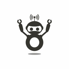 black and white cute robot