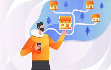 Selecting restaurant illustration concept vector