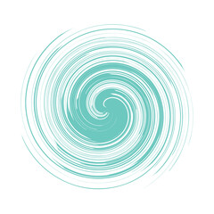 Curvy spiral, swirl and twirl element. Converging rotating radial volute, helix, vortex lines icon