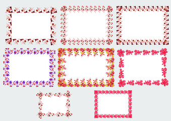 set of borders. set of frames. set of postage stamps