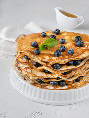 Crepes with fresh blueberries
