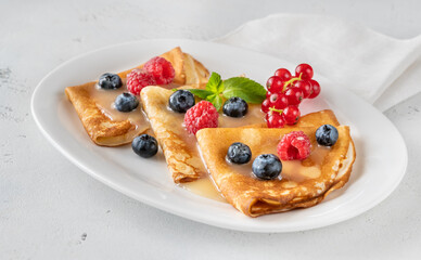 Crepes with fresh berries
