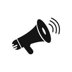Black megaphone icon vector logo. Simple editable illustration usable for web and print items
