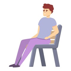 Fototapeta na wymiar Resting chair icon cartoon vector. Home relax. Rest armchair