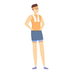 Strong athlete icon cartoon vector. Man muscular. Muscle body