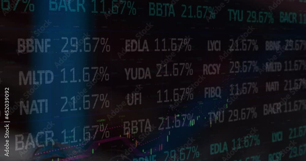 Poster Animation of data processing on black background
