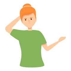 Woman choice icon cartoon vector. Vuca uncertainy. Ambiguity question