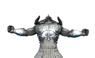 demon with horns is loading the power