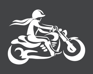 Fototapeta na wymiar Lady motorcycle rider1