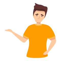 Confused boy icon cartoon vector. Strategy choice. Business complex