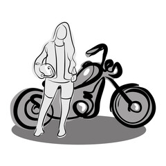 Fototapeta na wymiar Rider woman doodle