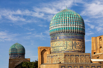 Historical Bibi Khanum Mosque in Samarkand, Uzbekistan.