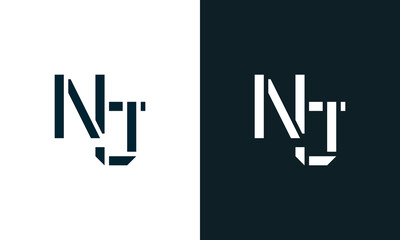 Creative minimal abstract letter NJ logo.