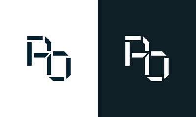 Creative minimal abstract letter PO logo.