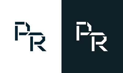 Creative minimal abstract letter PR logo.