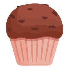 Chocolate cupcake icon cartoon vector. Muffin candy. Birthday cake