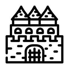 castle fairy tale line icon vector. castle fairy tale sign. isolated contour symbol black illustration