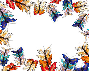 Butterfly Hair Clip Butterfly Pattern Background Various Color isolated on white background with clipping path

