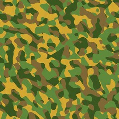 Fototapeta premium Seamless green and yellow camouflage pattern
