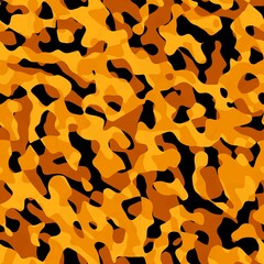 Seamless orange and black camouflage background texture