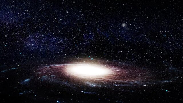 4k animation of galaxies rotating in the universe.