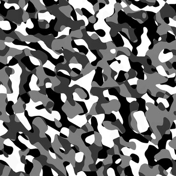 Seamless black white grey camouflage pattern texture