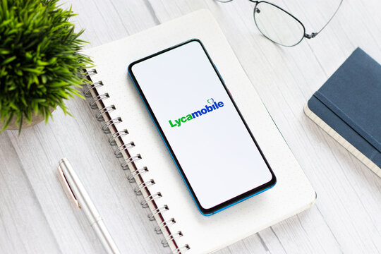 Assam, India - May 18, 2021 : Lycamobile Logo On Phone Screen Stock Image.