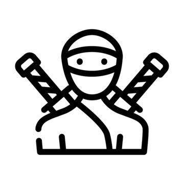 ninja fantasy character line icon vector. ninja fantasy character sign. isolated contour symbol black illustration