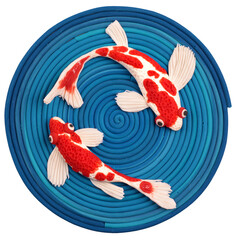 
Koi fish swim in water, plasticine, volume, modeling